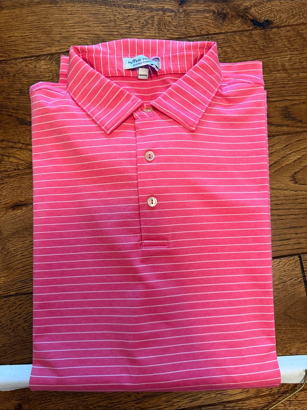 Peter Millar Pink Striped Polo Shirt